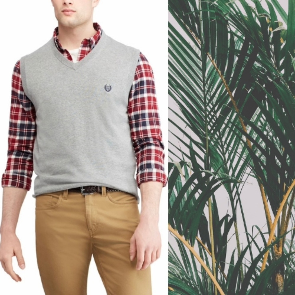 Gray Chaps V-Neck Sweater Vest: NWOT